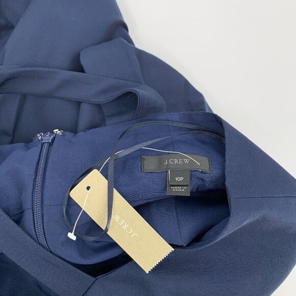 J Crew Peplum shift dress navy blue tank sleeveless lined new 10 PETITE 10P - Picture 4 of 4